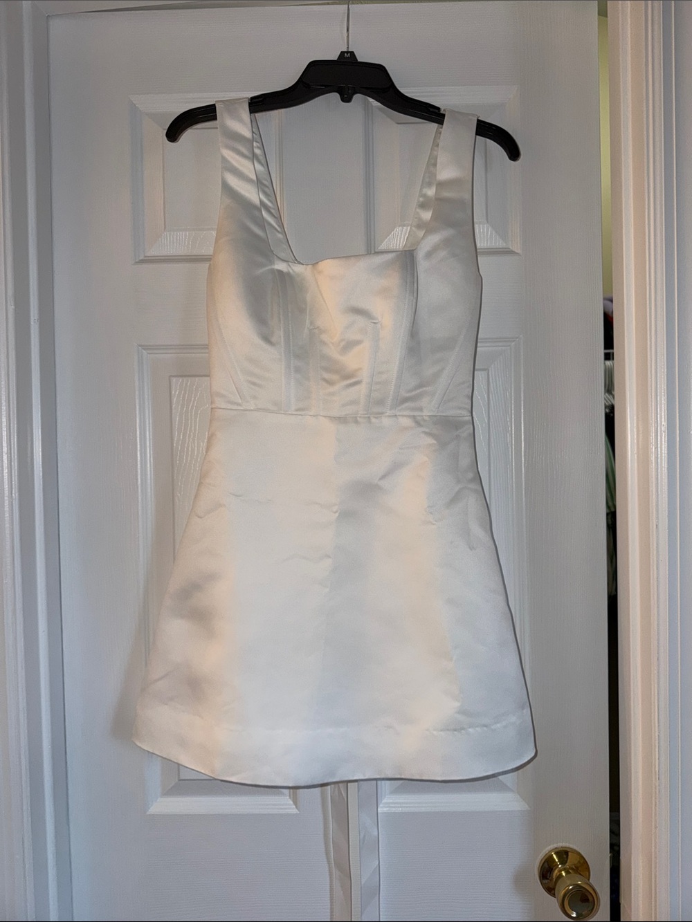 BHLDN Ivory Satin Short Wedding Dress - Picture 1 of 6